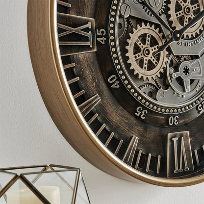 24" Industrial Farmhouse, Gear Wall Clock