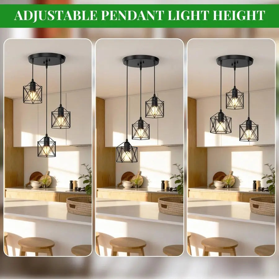 Farmhouse Industrial Pendant Lights for Kitchen, Dining Room or Entryway