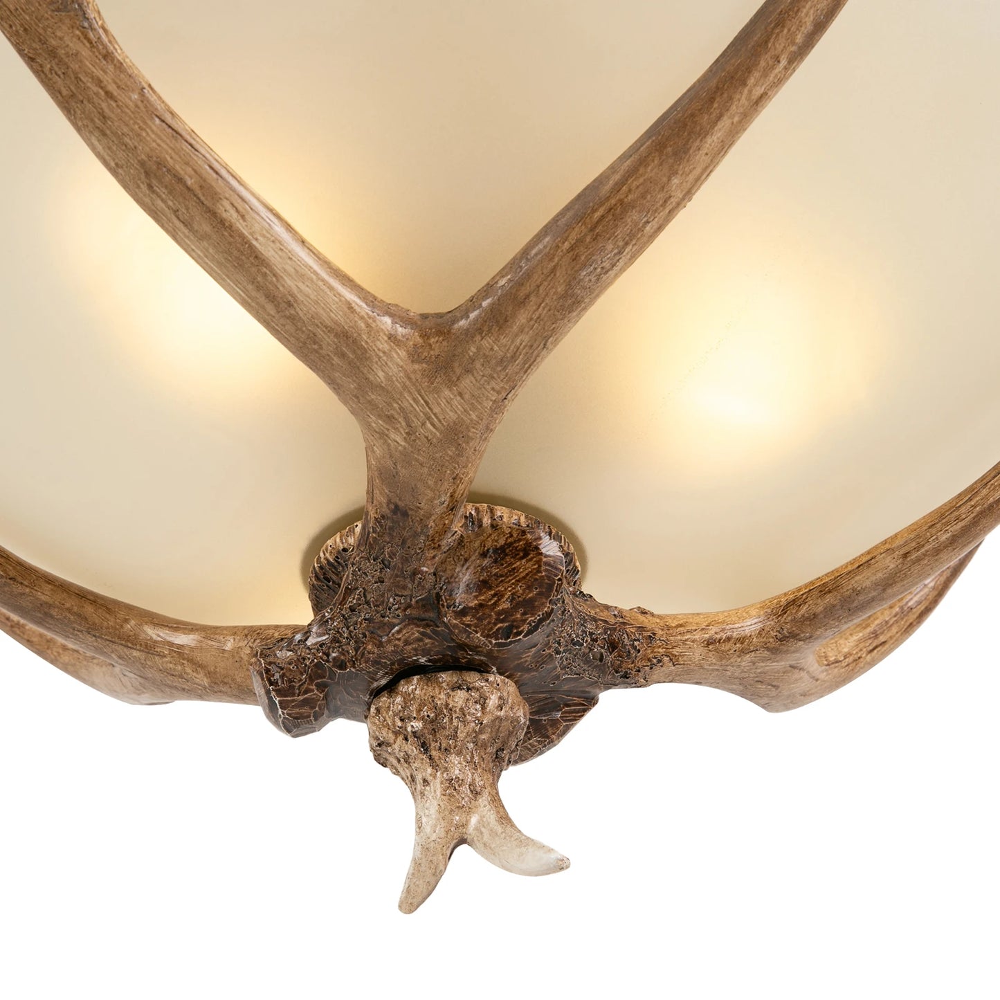 Vintage Faux Antler Ceiling Lamp with Adjustable Height