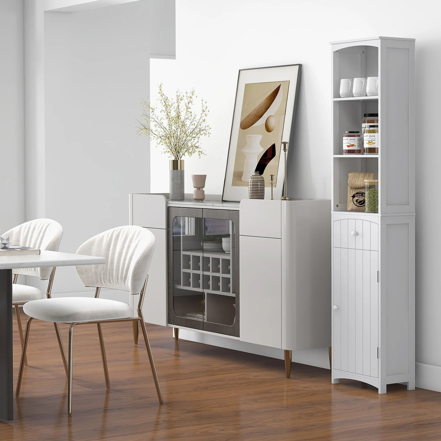 67" Tall Storage Cabinet for Bathroom