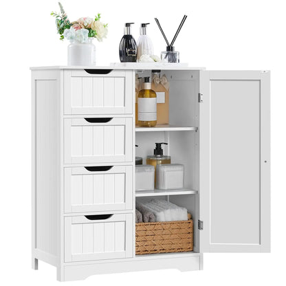 Floor Cabinet with 4 Drawers for Living Room & Bathroom