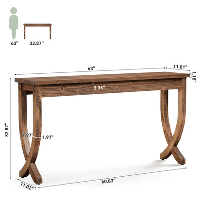 Solid Wood Farmhouse Console Table