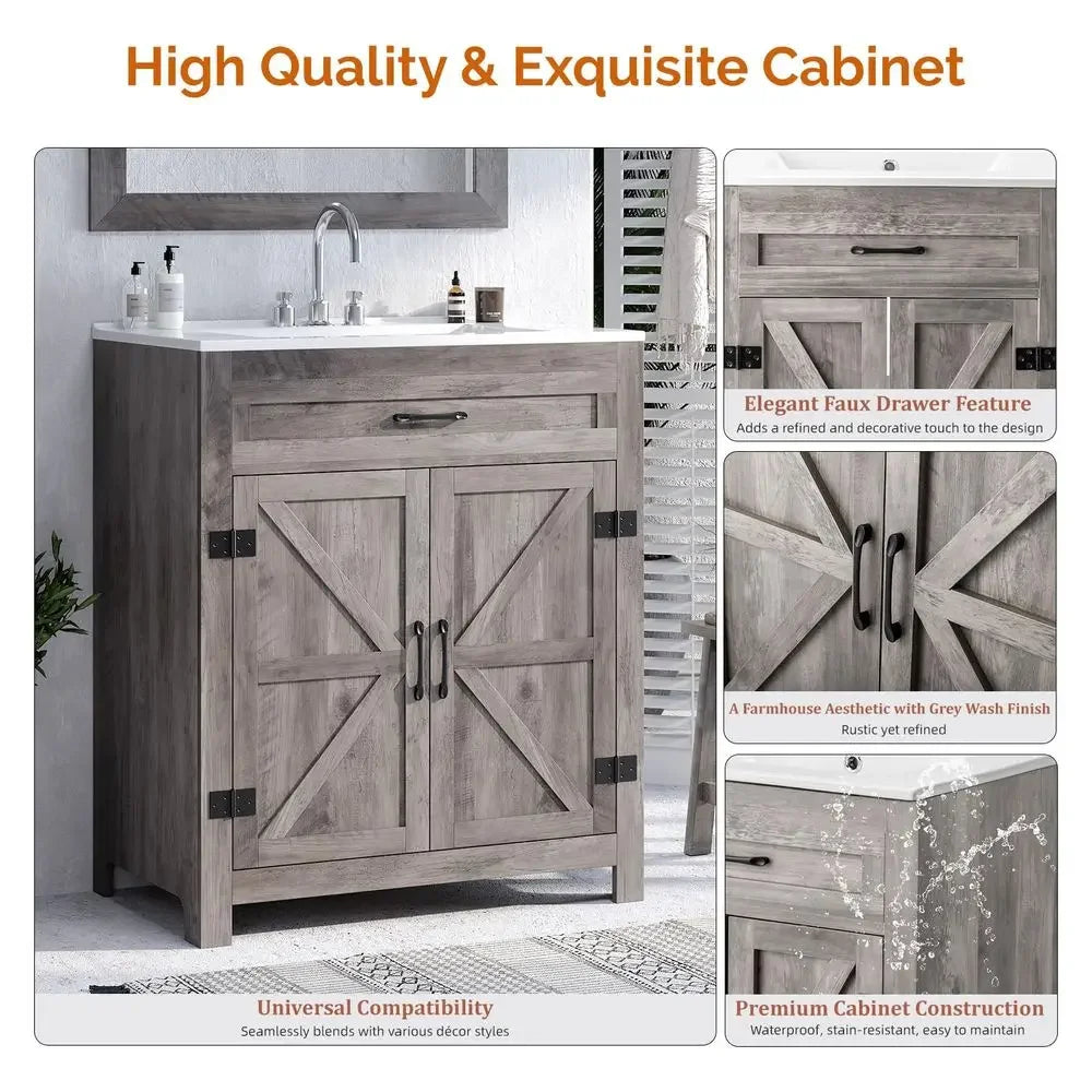 Farmhouse Bathroom Vanity with Sink