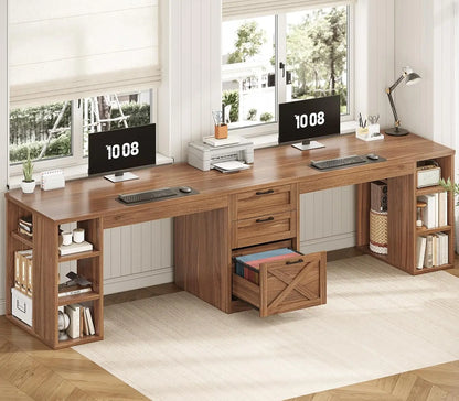 Farmhouse Computer Desk with Drawers