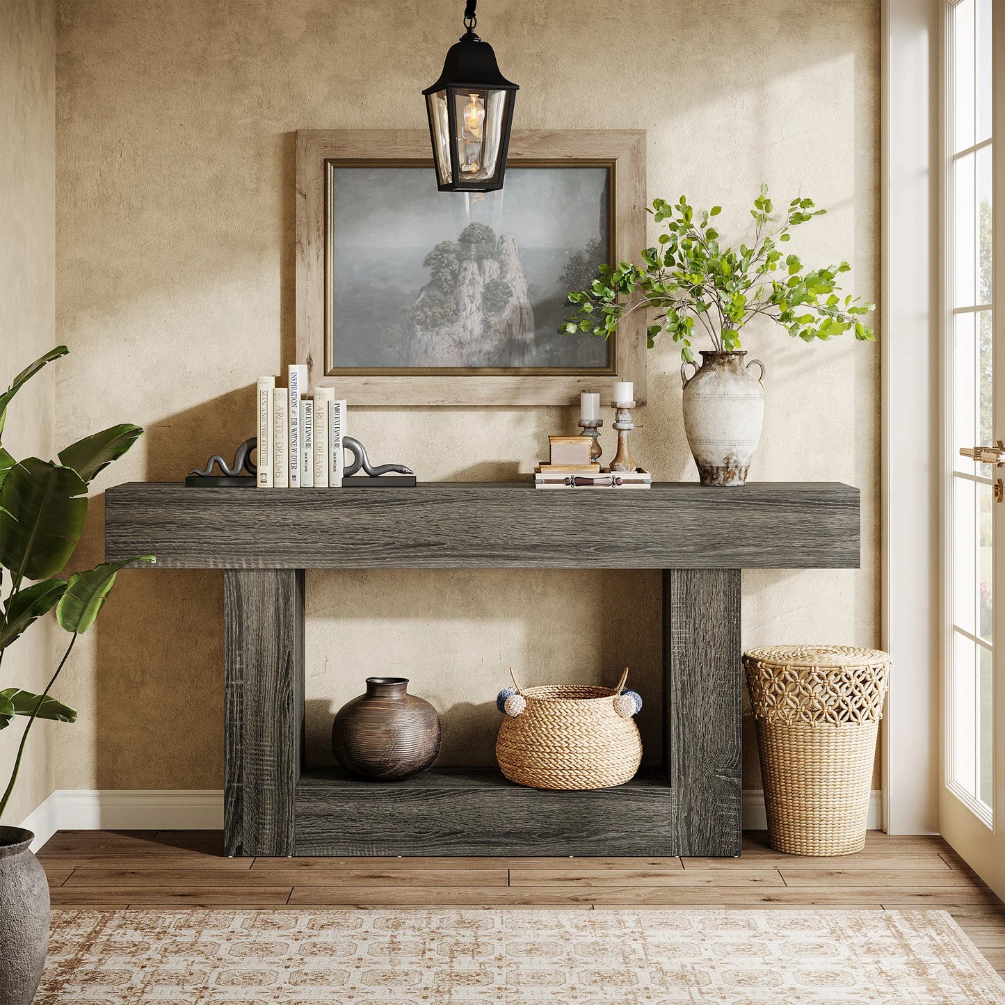 Rustic Farmhouse, Wooden Entryway Table or Living Room TV Stand
