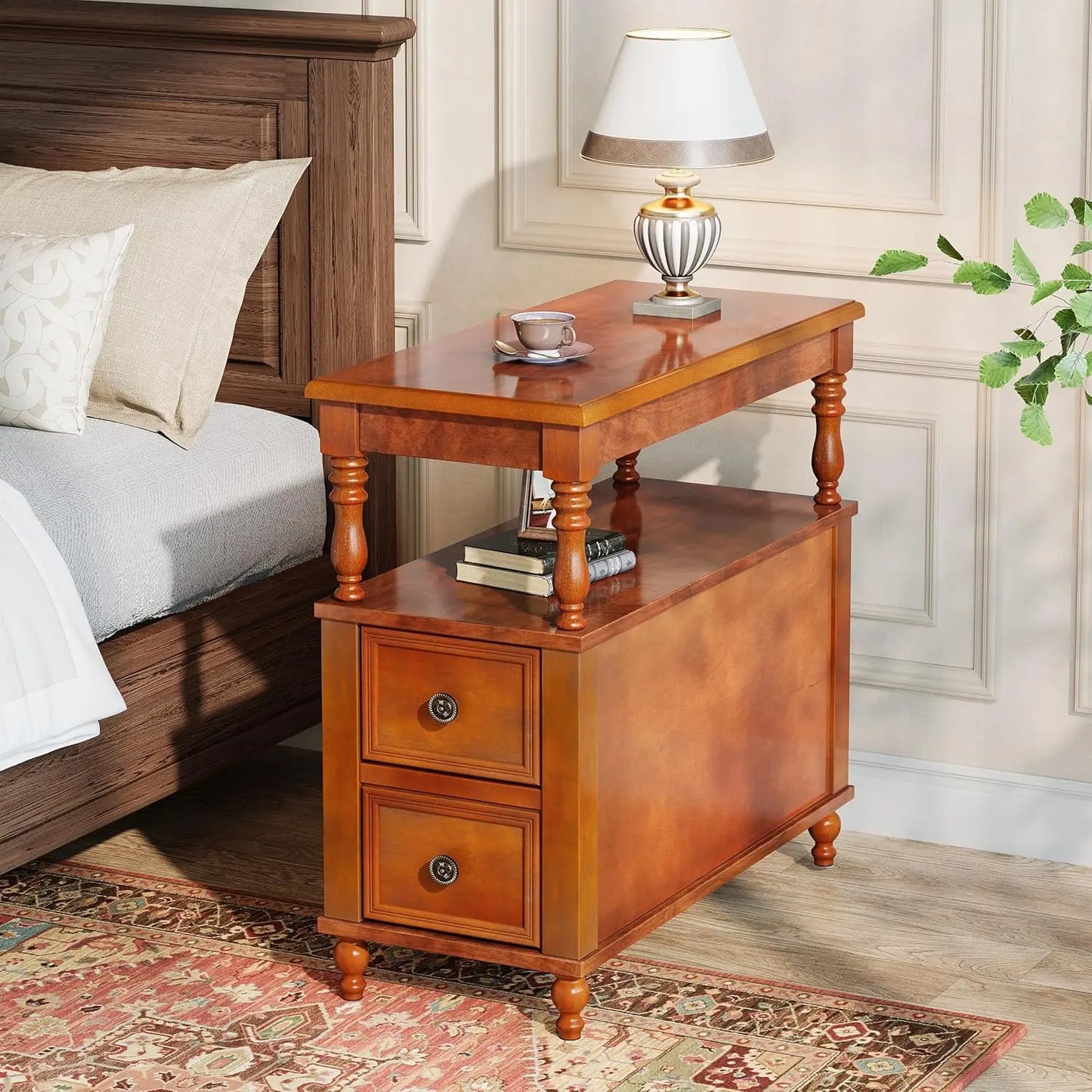 Mid-Century Modern, Solid Wood Nightstand