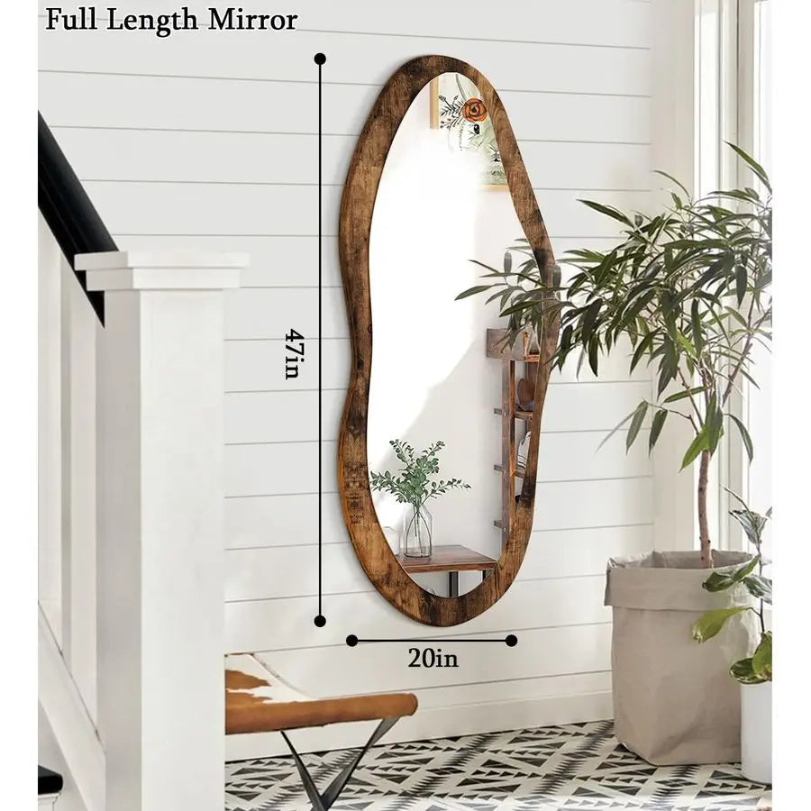 47"x20" Wood Framed Vintage Wall Mirror