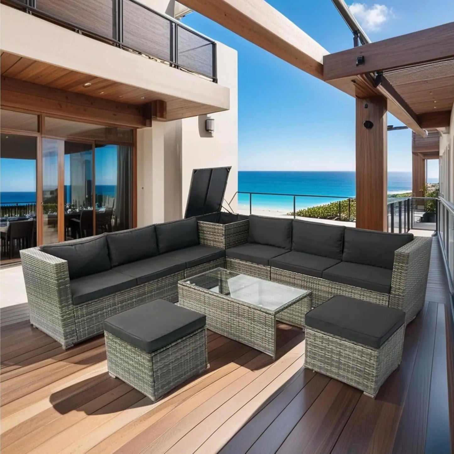 Outdoor Patio Sofa Sets with Coffee Tables