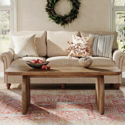 Farmhouse Coffee Table with Sturdy Base