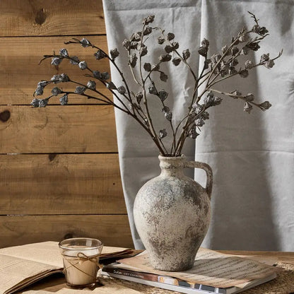 Rustic Terracotta Vase with Handle