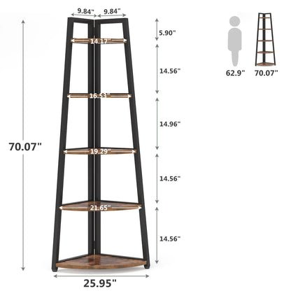 Wooden Corner Bookshelf & Display Shelves