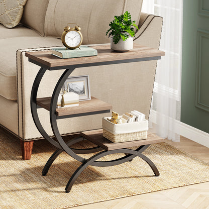 Farmhouse Industrial End Table for Couch or Bedside
