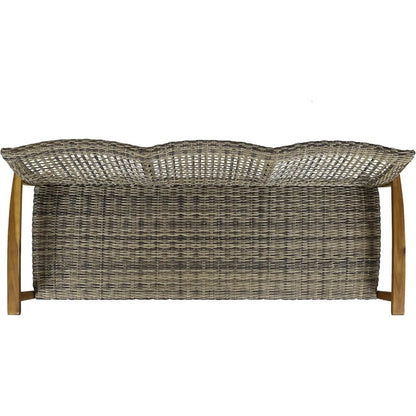 Wood & Wicker Sofa for Patio & Backyard