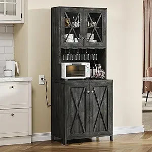 67" Tall Farmhouse Kitchen Pantry Cabinet