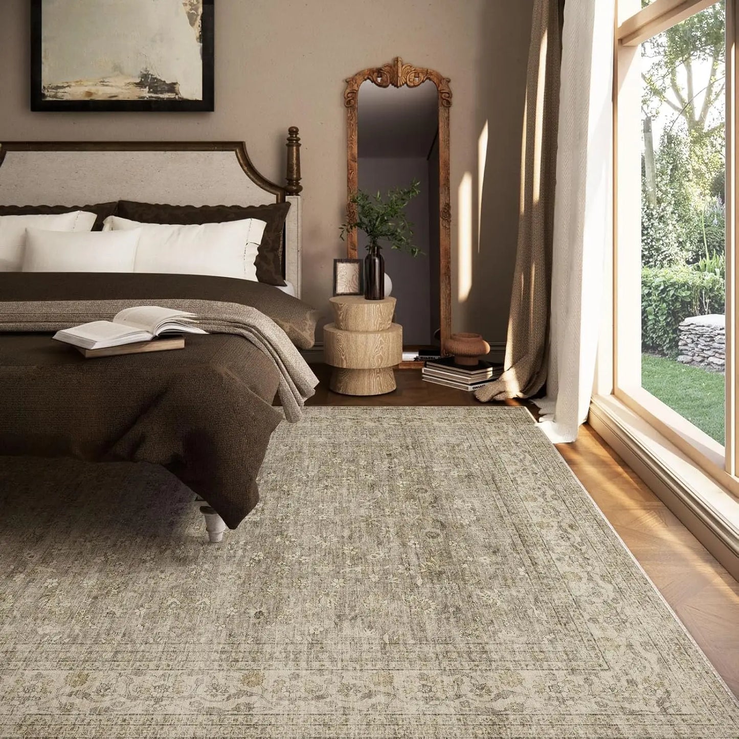 Washable 8x10 Vintage Area Rug