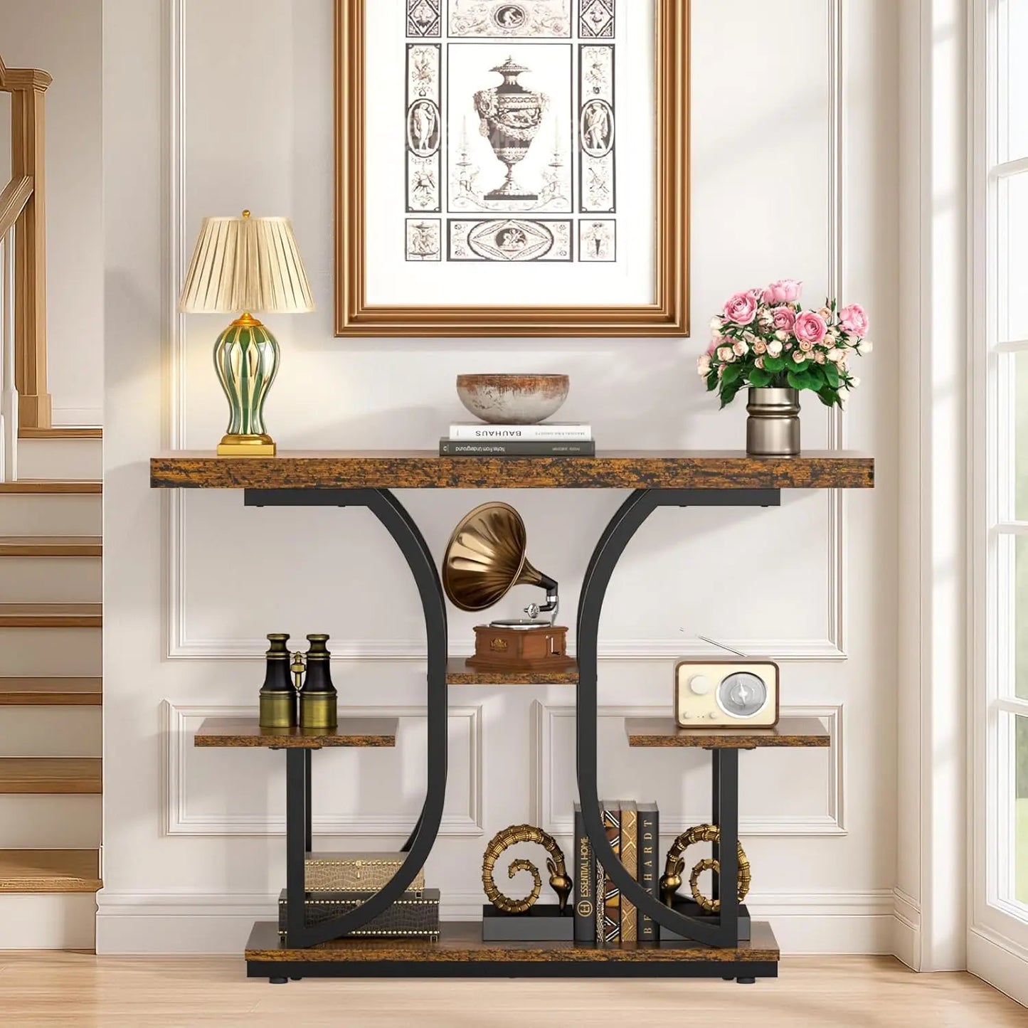 Farmhouse Industrial, Console Table for Hallway, Entryway or Foyer