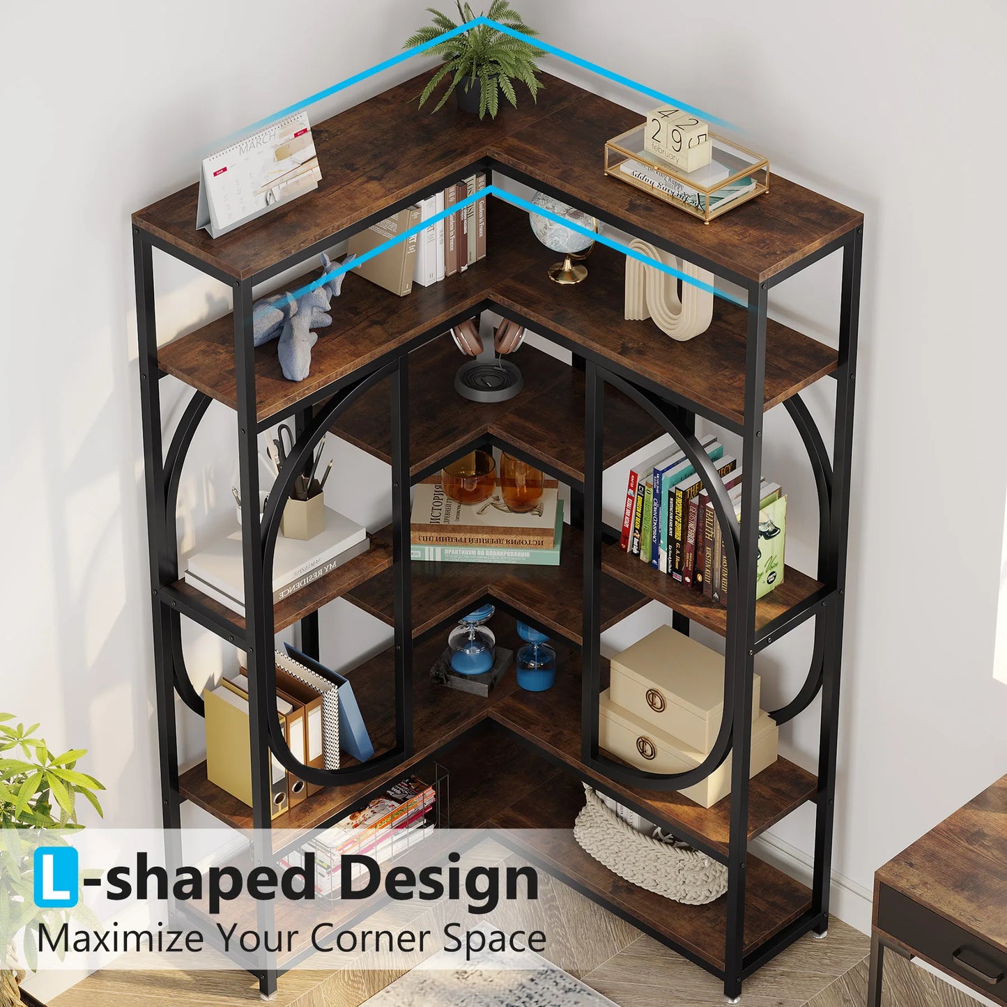 Large Modern Corner Bookcase