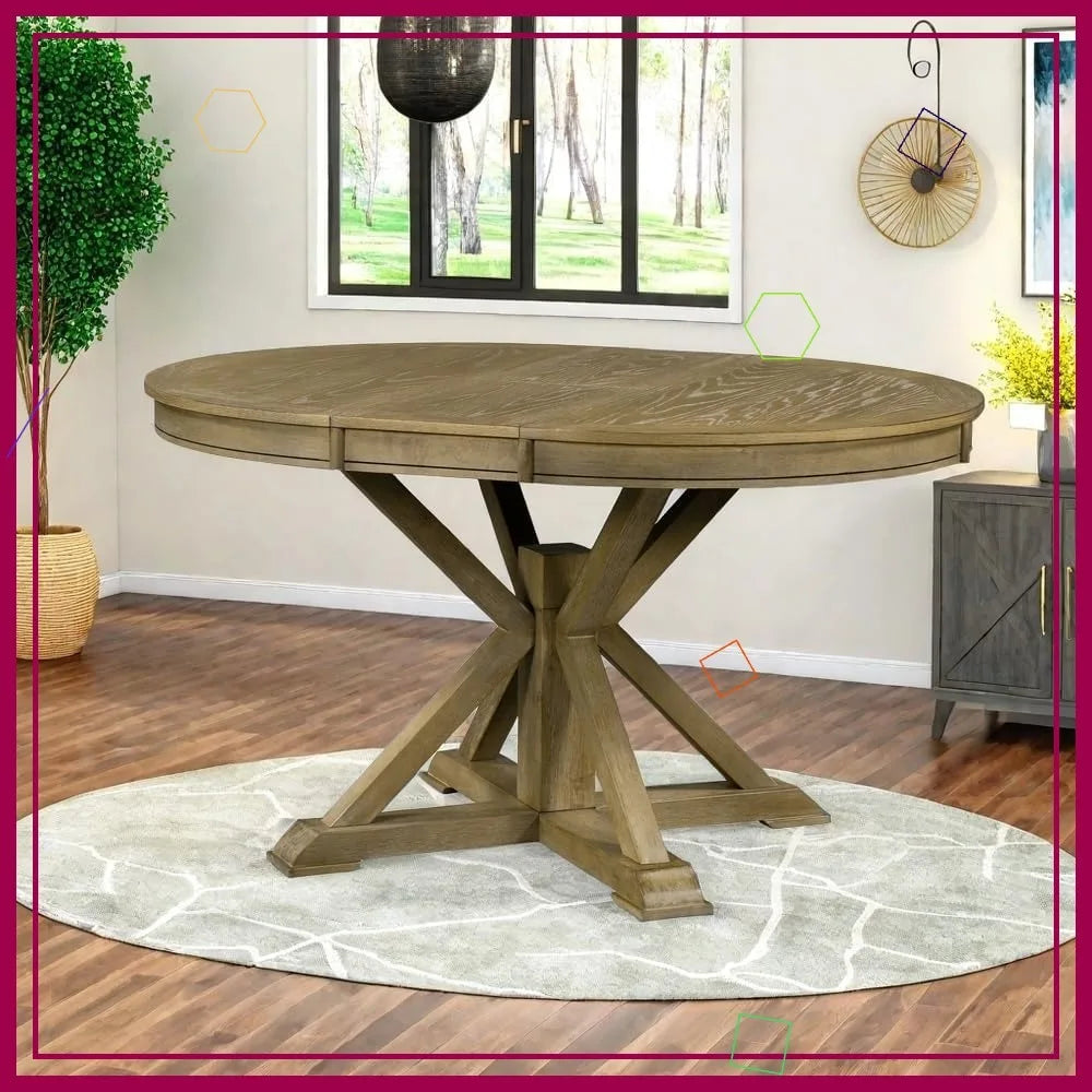 Extendable Farmhouse Dining Table seats 6