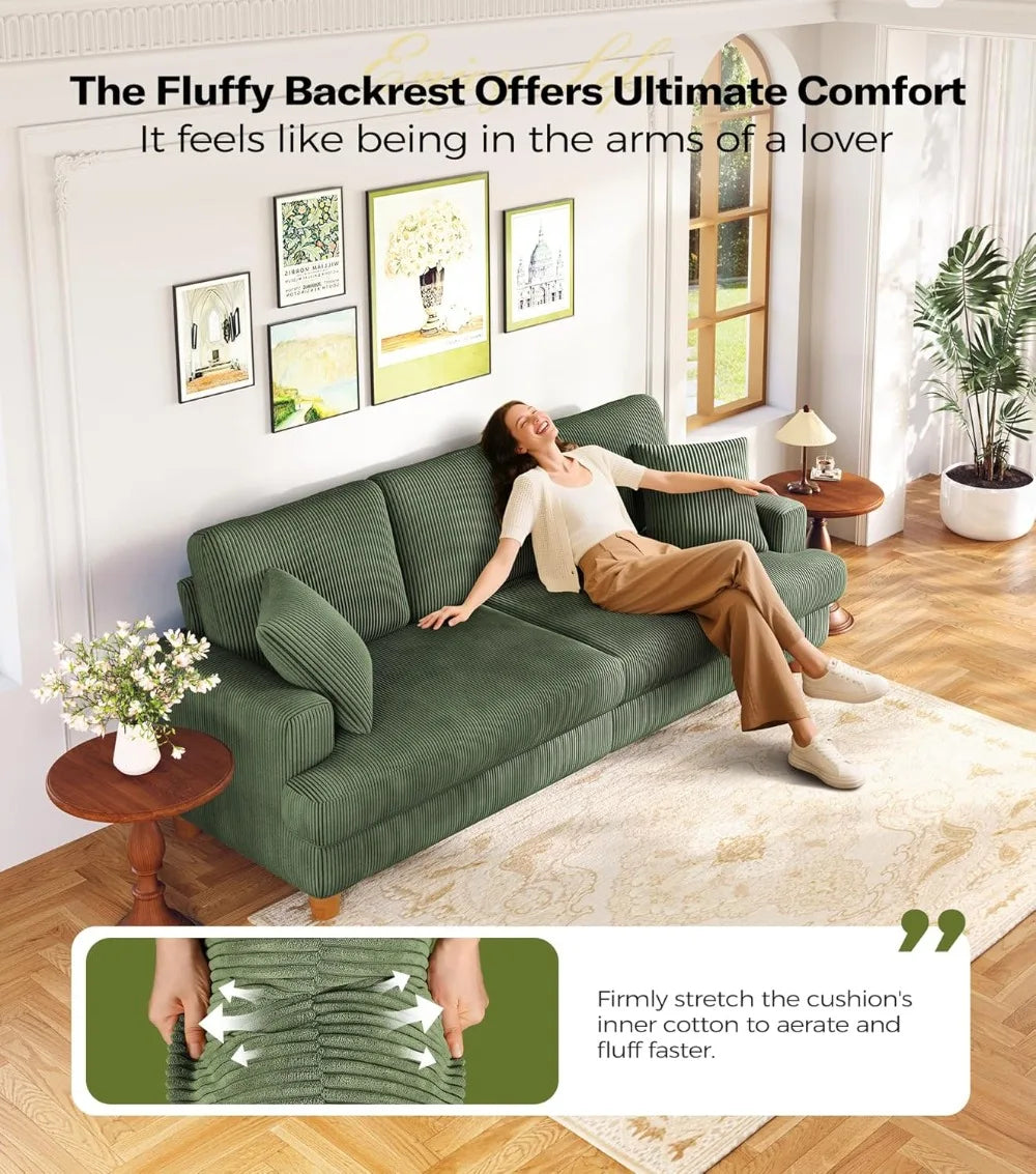 Comfy Corduroy Couch for Living Room