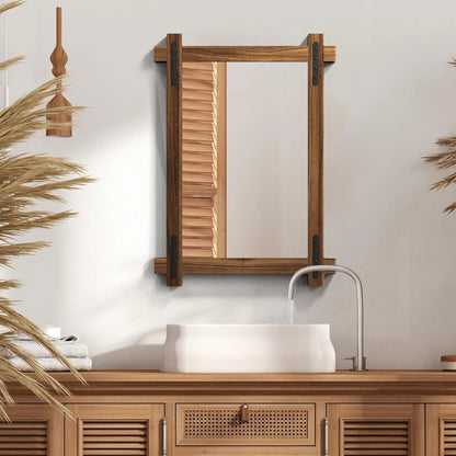 Rustic Farmhouse, Wooden Vanity Mirror for Bathroom