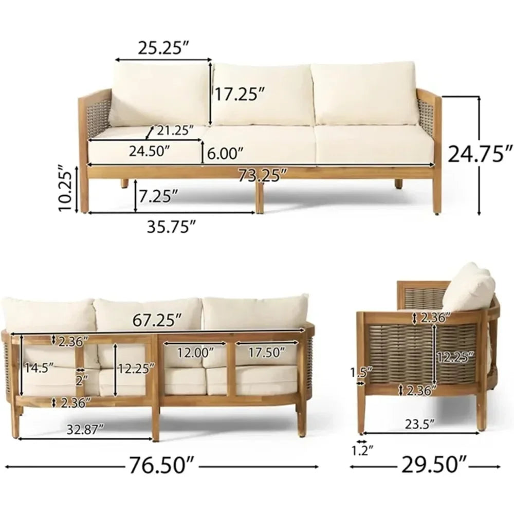 Outdoor Wooden Sofa for Backyard Patio