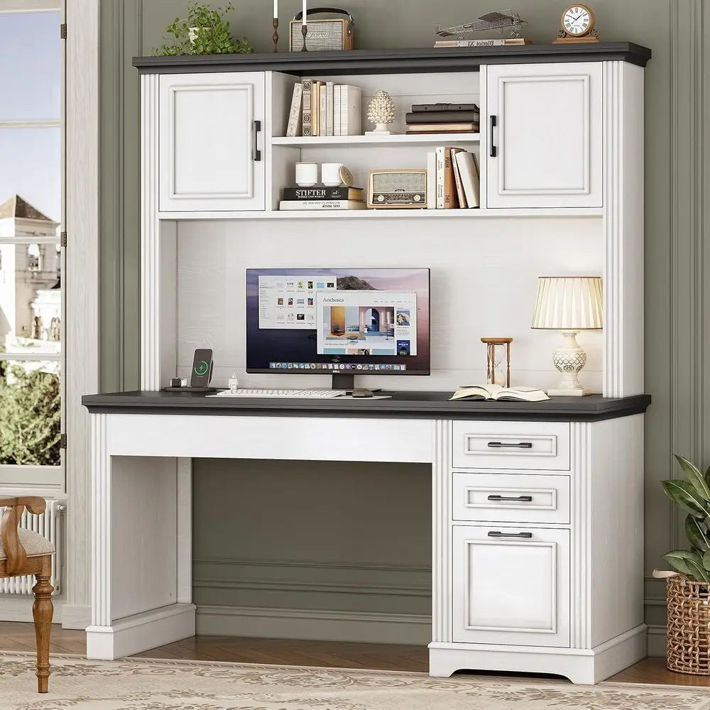 Farmhouse Home Office Desk with 3 Drawers