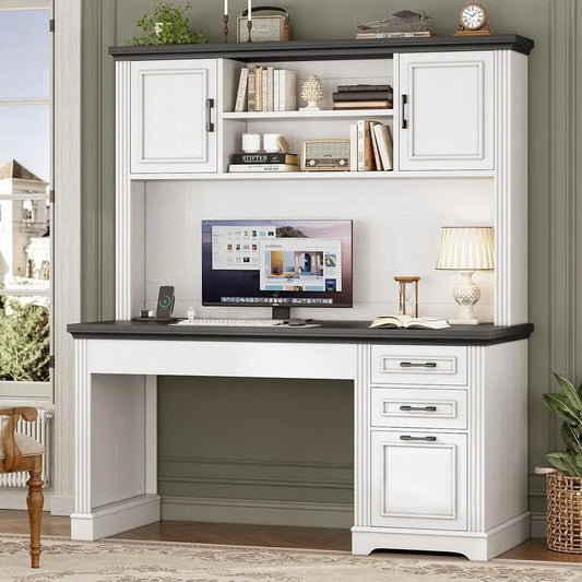 Farmhouse Home Office Desk with 3 Drawers