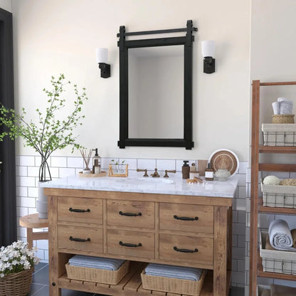 24"x36" Farmhouse Barn Door Mirror, for Bathroom, Living Room or Entryway