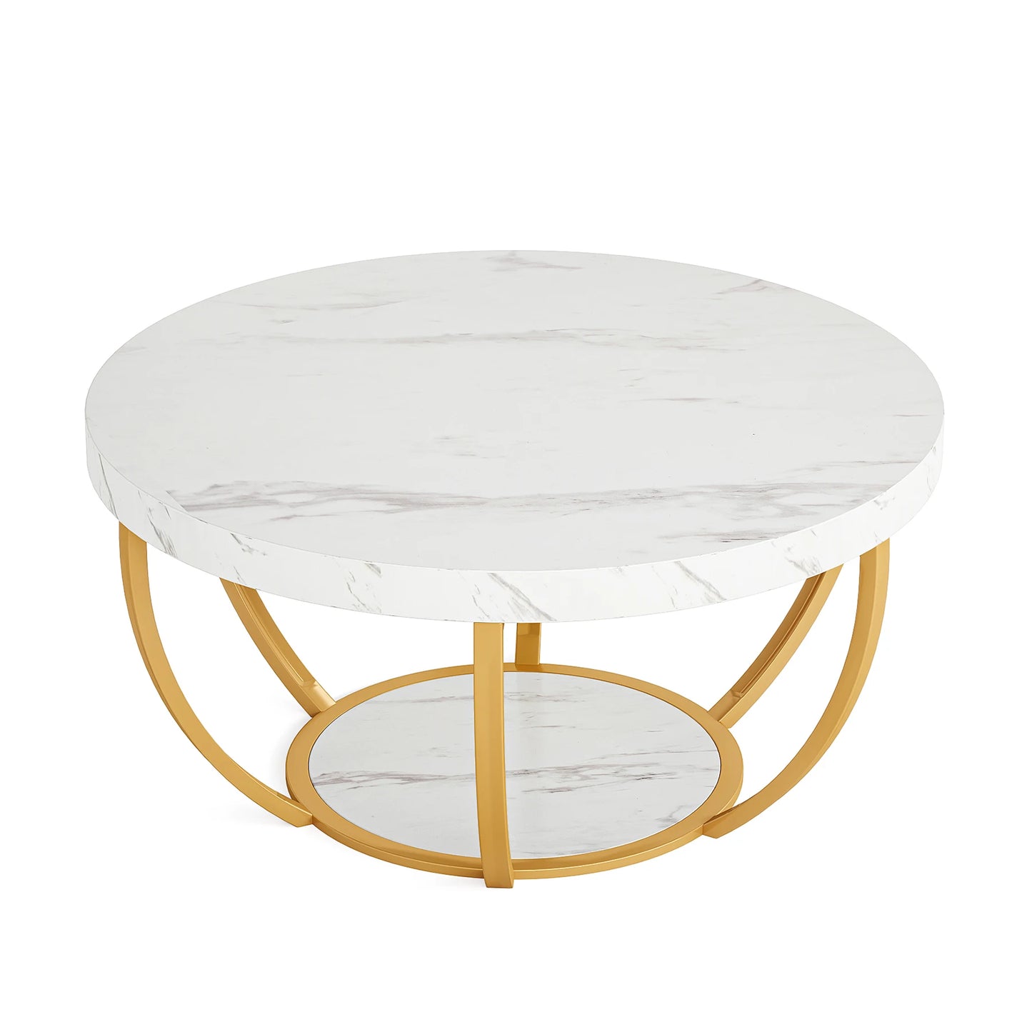 Farmhouse Industrial Round Coffee Table