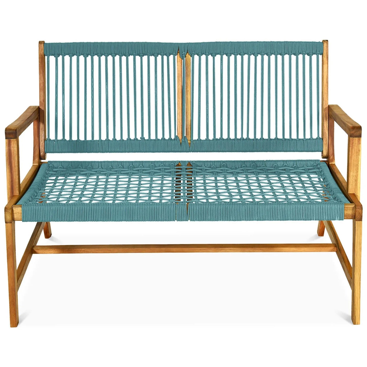Wooden Rope Bench for Patio or Poolside
