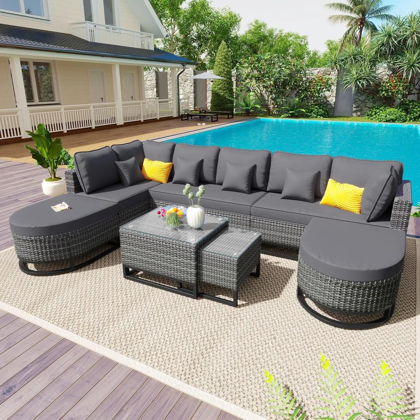 Outdoor Patio Sofa Sets with Coffee Tables