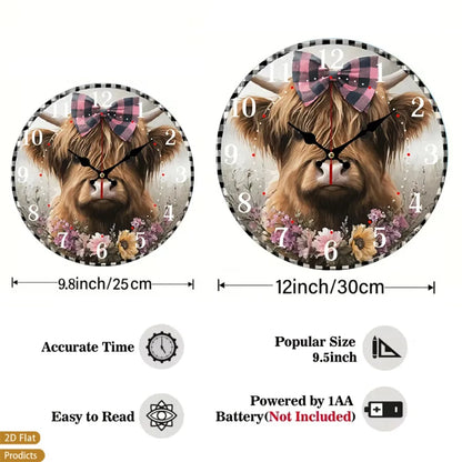 Scottish Highland Cow Wall Clock