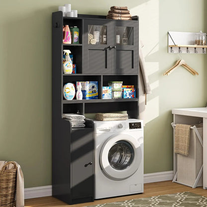 Over The Toilet Storage Cabinet with Glass Doors