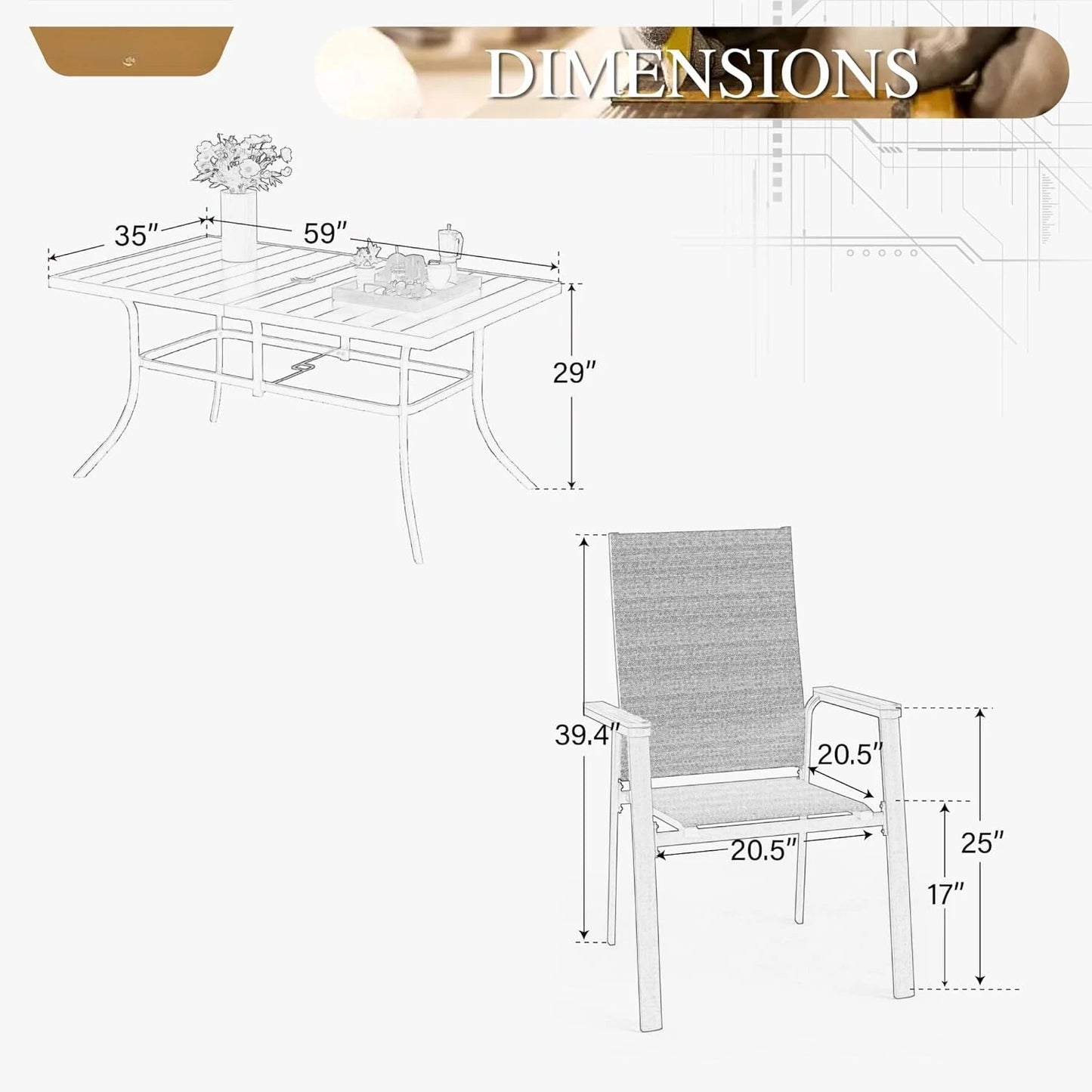 7-Piece, Outdoor Dining Set