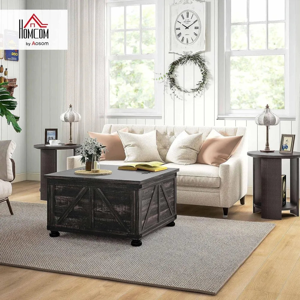 Farmhouse Coffee Table with Hidden Storage