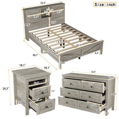3-Piece Farmhouse Bedroom Sets Full & Queen Size