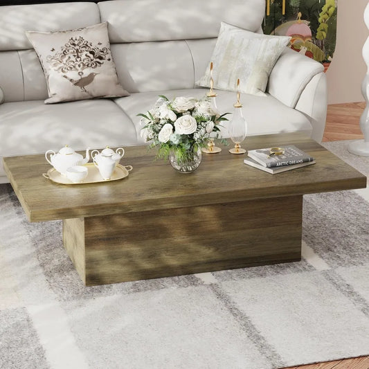 Wooden Coffee Table with Sturdy Frame