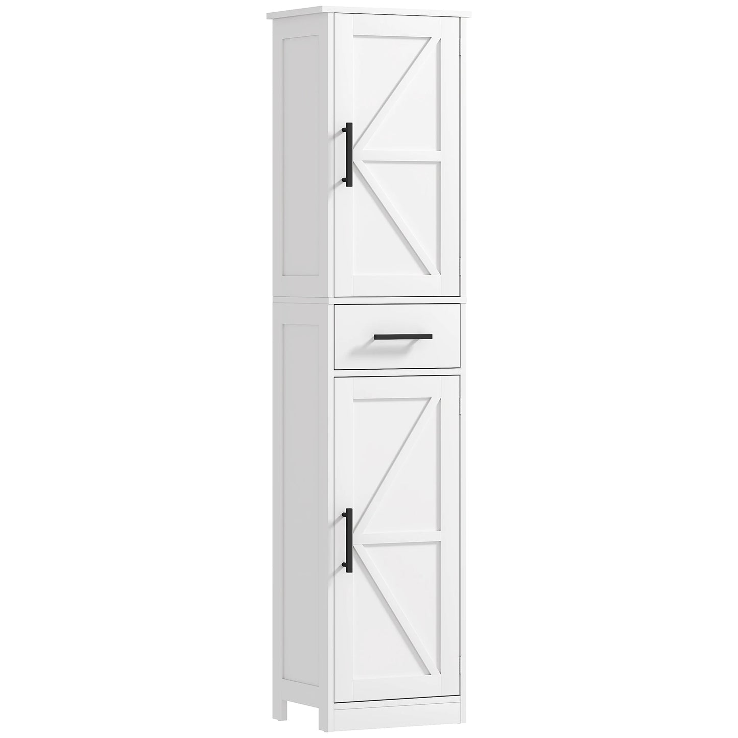 67" Tall, Farmhouse Storage Cabinet with Barn Doors for Bathroom