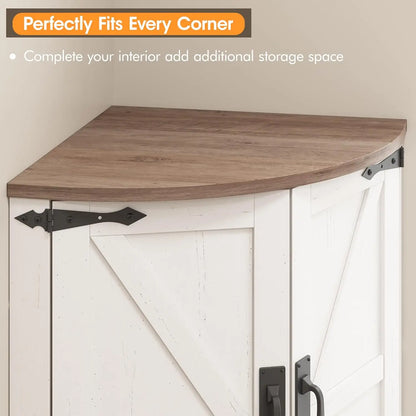 64.8" Tall Farmhouse Corner Storage Cabinet