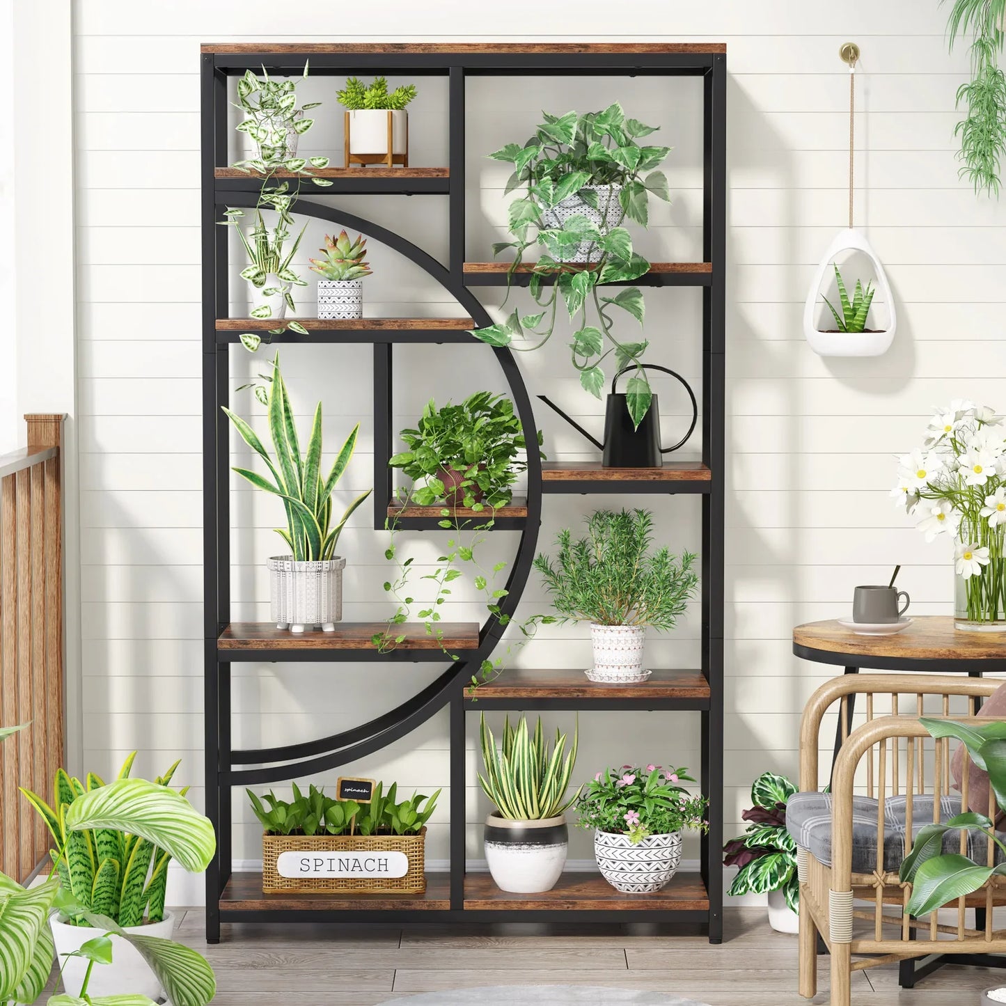 68.89" Tall Farmhouse Industrial Bookshelf & Display