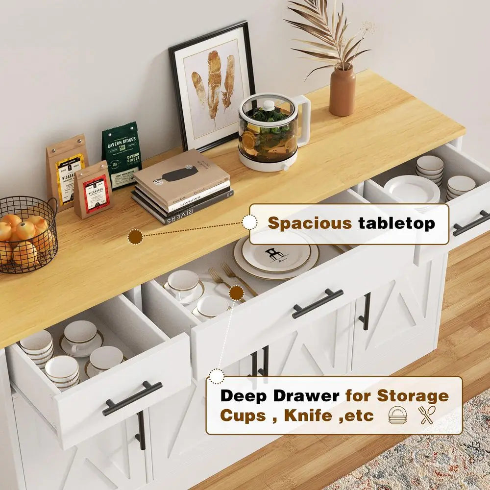 Farmhouse Coffee Bar or Buffet Cabinet