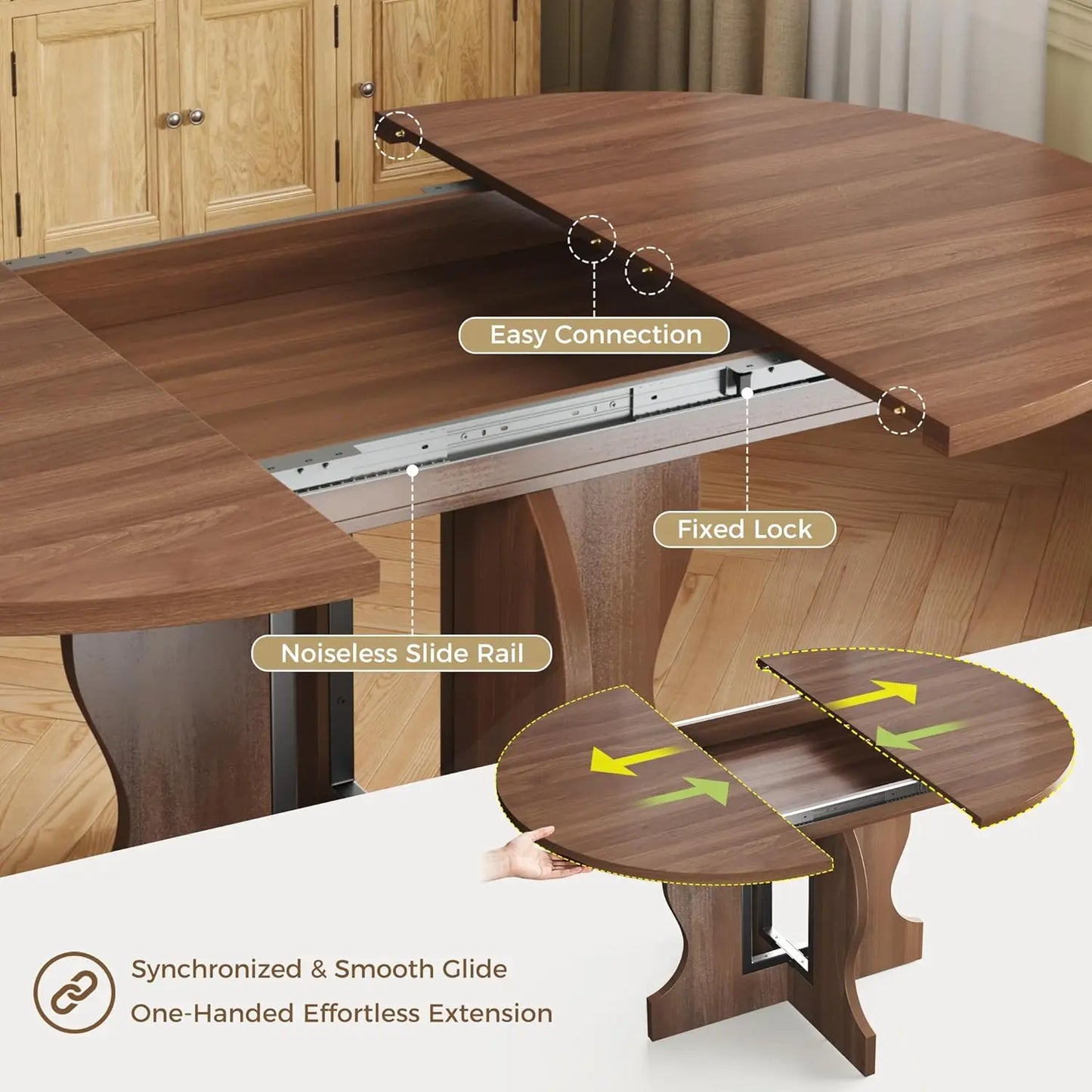 Extendable Wooden Dining Table seats 4-6