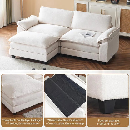 Sectional Loveseat Sofa with Ottoman
