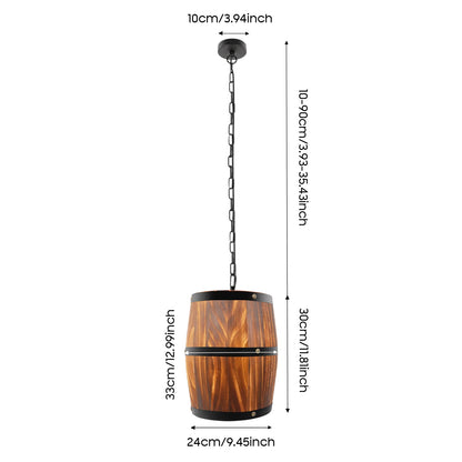 Industrial Farmhouse Wine Barrel Chandelier for Kitchen or Bar
