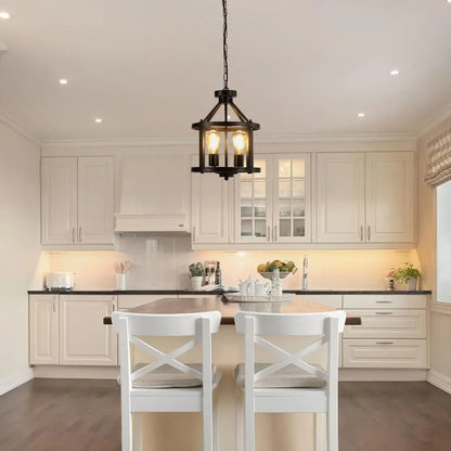 Farmhouse Kitchen Island, Hanging Pendant Lights
