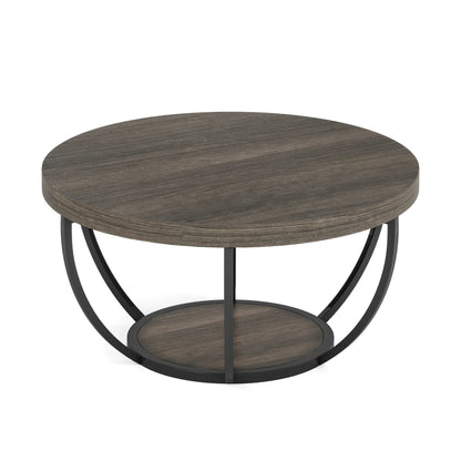 Farmhouse Industrial Round Coffee Table