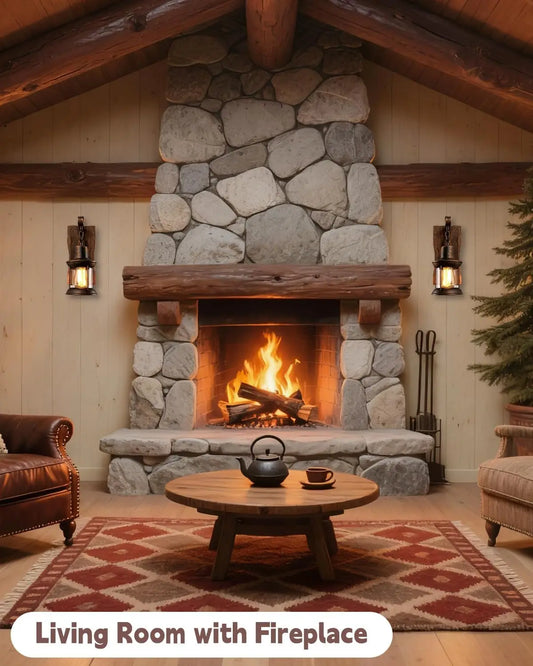 Rustic Farmhouse Wall Sconces for Living Room, Bedroom, Entryway or Mancave