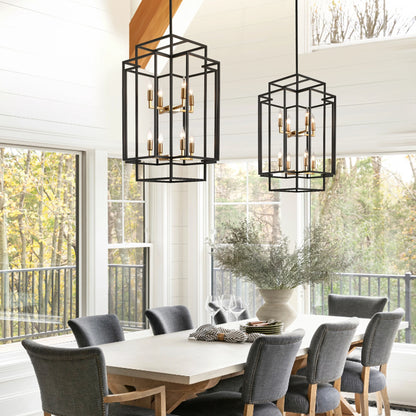 Farmhouse Lantern Pendant Light for Dining Room, Living Room or Entryway