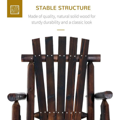 Outdoor Wooden Rocking Chair with Slatted Seat