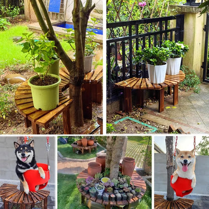 Wrap Around Wooden Tree Bench for Gardens, Patios & Backyard